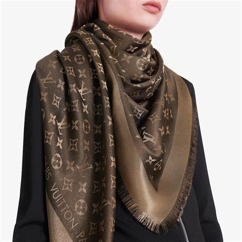 louis vuitton monogram shine shawl brown|lv monogram shawl.